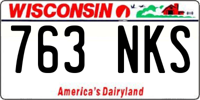 WI license plate 763NKS
