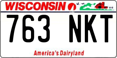 WI license plate 763NKT