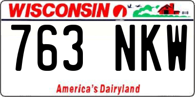 WI license plate 763NKW