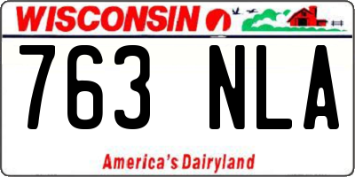 WI license plate 763NLA