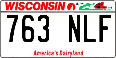 WI license plate 763NLF