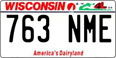 WI license plate 763NME