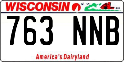 WI license plate 763NNB