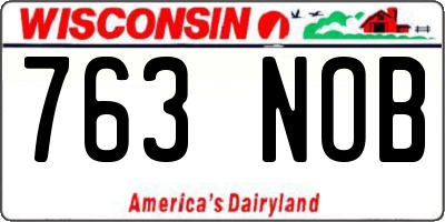 WI license plate 763NOB