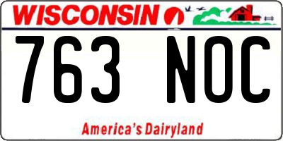 WI license plate 763NOC
