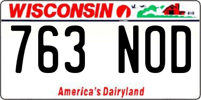 WI license plate 763NOD