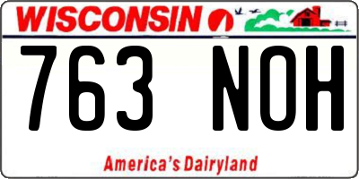 WI license plate 763NOH