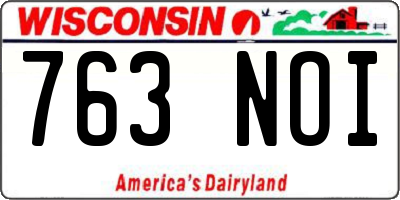 WI license plate 763NOI