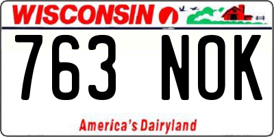 WI license plate 763NOK
