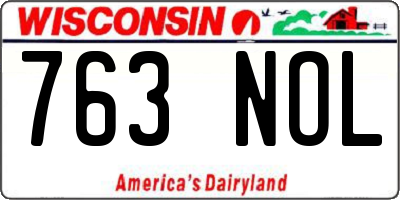 WI license plate 763NOL