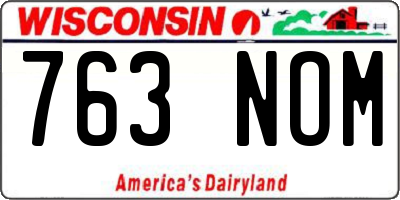 WI license plate 763NOM