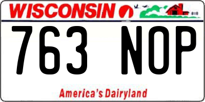 WI license plate 763NOP
