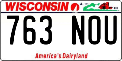 WI license plate 763NOU