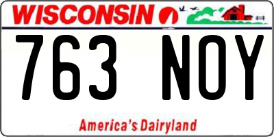 WI license plate 763NOY