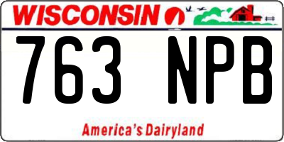WI license plate 763NPB