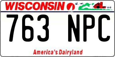 WI license plate 763NPC