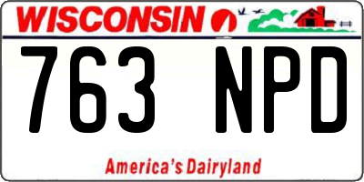 WI license plate 763NPD