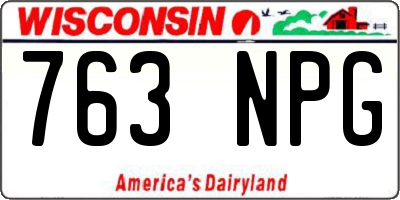WI license plate 763NPG