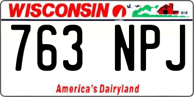 WI license plate 763NPJ