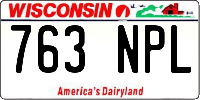 WI license plate 763NPL
