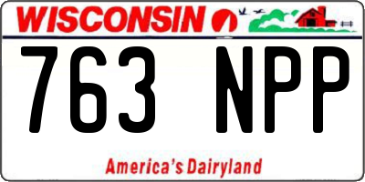 WI license plate 763NPP