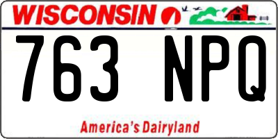 WI license plate 763NPQ
