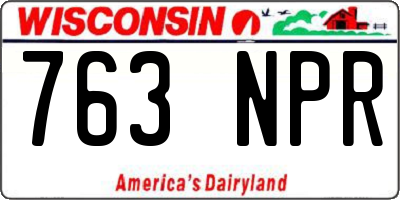 WI license plate 763NPR