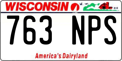 WI license plate 763NPS