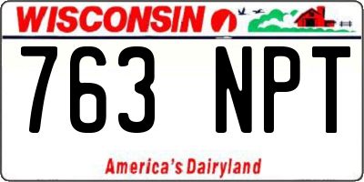 WI license plate 763NPT
