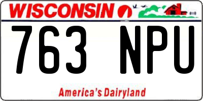 WI license plate 763NPU