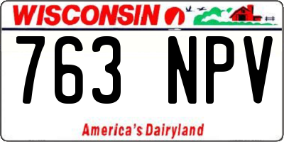 WI license plate 763NPV