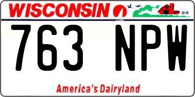 WI license plate 763NPW