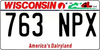 WI license plate 763NPX