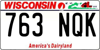 WI license plate 763NQK