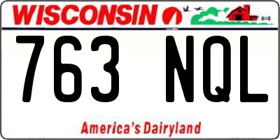 WI license plate 763NQL