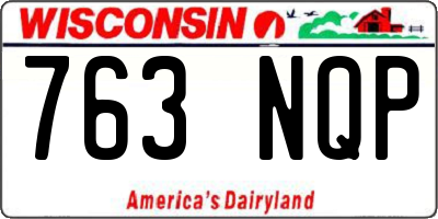 WI license plate 763NQP