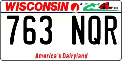 WI license plate 763NQR