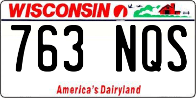 WI license plate 763NQS