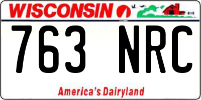 WI license plate 763NRC