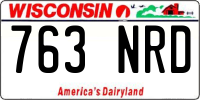 WI license plate 763NRD