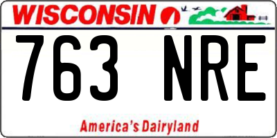 WI license plate 763NRE