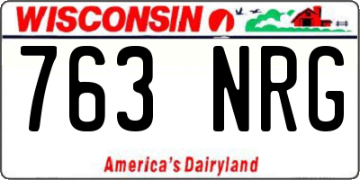 WI license plate 763NRG