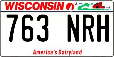 WI license plate 763NRH