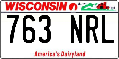 WI license plate 763NRL
