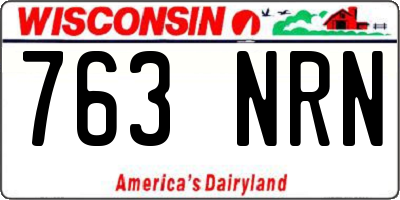 WI license plate 763NRN