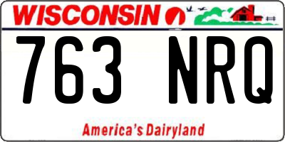 WI license plate 763NRQ