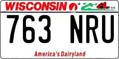 WI license plate 763NRU