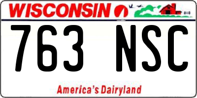 WI license plate 763NSC