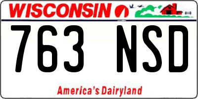 WI license plate 763NSD