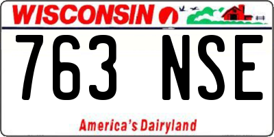 WI license plate 763NSE